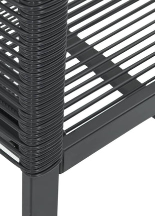 Tuinstoelen 2 st poly rattan zwart