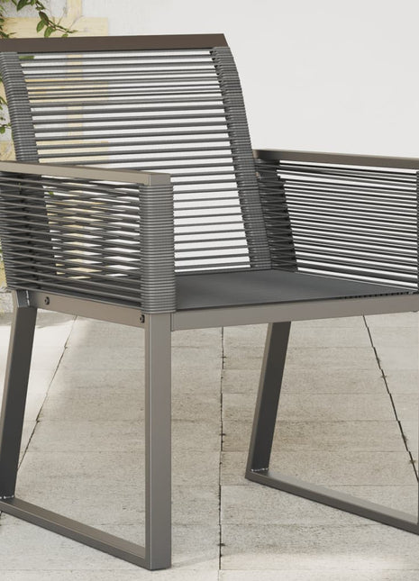 Tuinstoelen 2 st poly rattan zwart