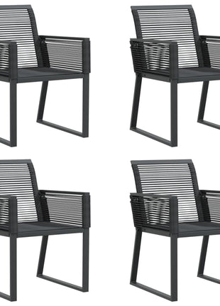 Tuinstoelen 4 st poly rattan zwart