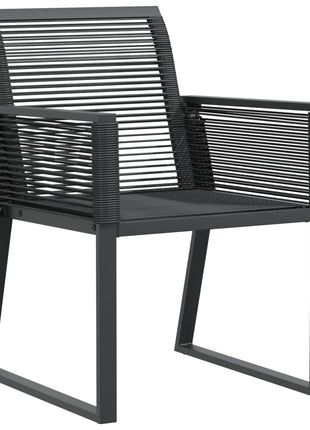 Tuinstoelen 4 st poly rattan zwart