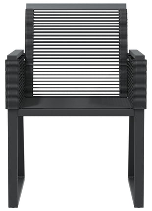 Tuinstoelen 4 st poly rattan zwart