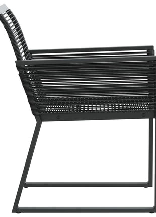 Tuinstoelen 4 st poly rattan zwart