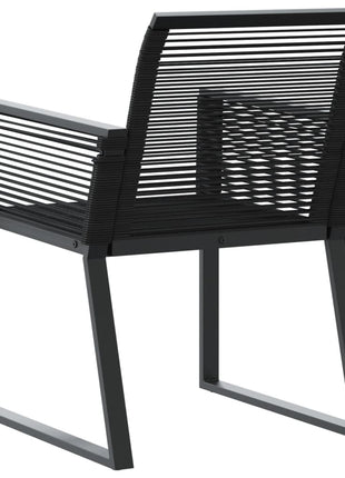Tuinstoelen 4 st poly rattan zwart