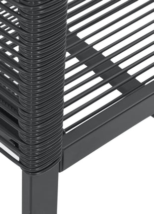Tuinstoelen 4 st poly rattan zwart