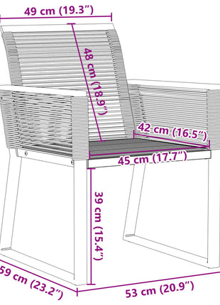 Tuinstoelen 4 st poly rattan zwart