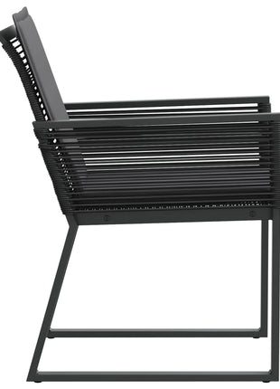 Tuinstoelen 4 st met kussens poly rattan zwart