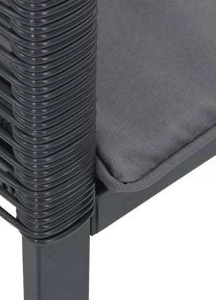 Tuinstoelen 4 st met kussens poly rattan zwart