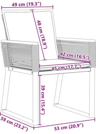 Tuinstoelen 4 st met kussens poly rattan zwart