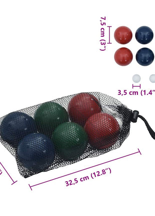 8-delige Jeu de boules ballenset en draagtas massief grenenhout