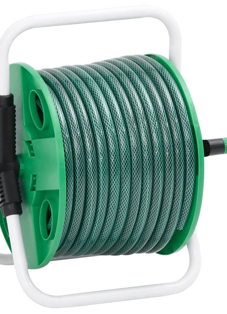 Slanghaspel met 30 m slang vrijstaand PVC groen