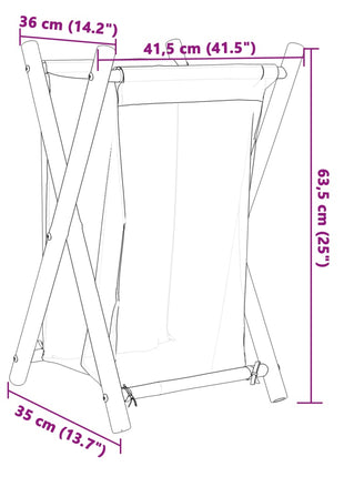 Wasmand 41,5x36x63,5 cm bamboe crèmewit