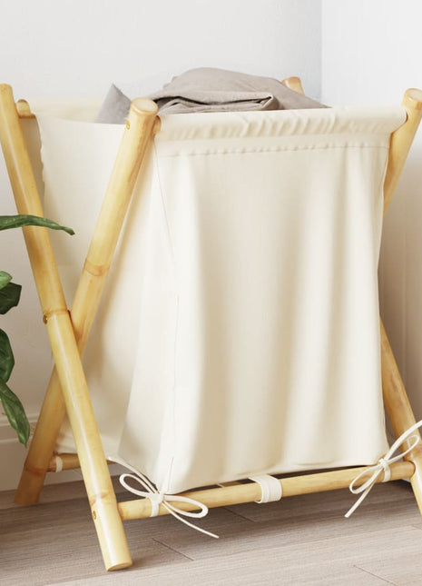 Wasmand 45x55x63,5 cm bamboe crèmewit