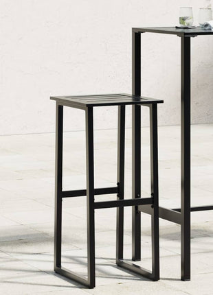 Barkrukken 2 st 38x38x80 cm gepoedercoat staal zwart