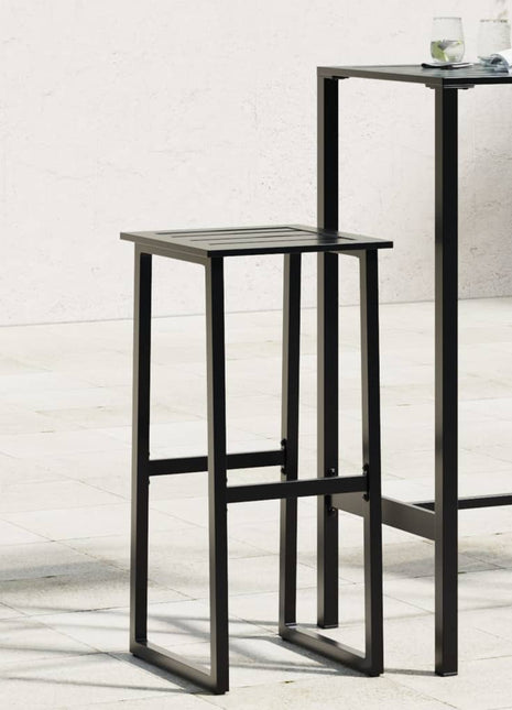 Barkrukken 2 st 38x38x80 cm gepoedercoat staal zwart