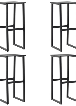 Barkrukken 4 st 38x38x80 cm gepoedercoat staal zwart