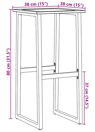 Barkrukken 4 st 38x38x80 cm gepoedercoat staal zwart
