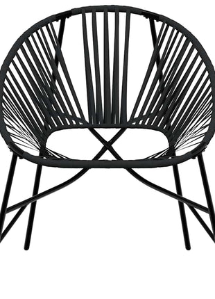 Tuinei stoel poly rattan zwart