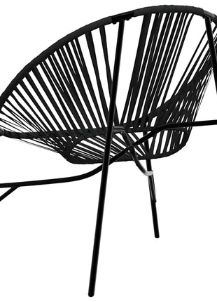 Tuinei stoel poly rattan zwart