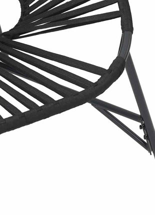 Tuinei stoel poly rattan zwart
