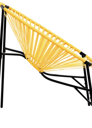 Tuinstoel Egg poly rattan zwart en geel