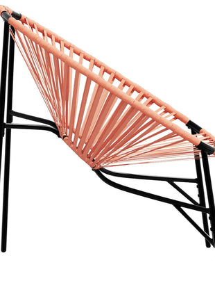 Tuinstoel Egg poly rattan zwart en oranje