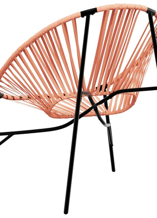 Tuinstoel Egg poly rattan zwart en oranje