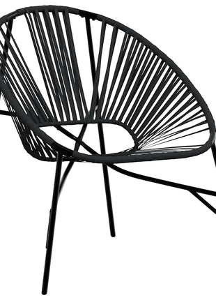 Set tuinstoelen 3-delig poly rattan zwart