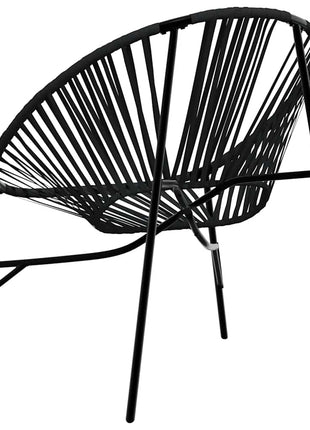 Set tuinstoelen 3-delig poly rattan zwart