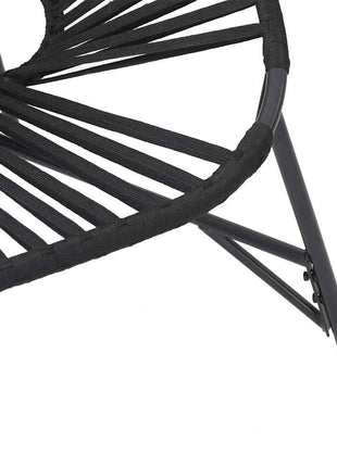 Set tuinstoelen 3-delig poly rattan zwart