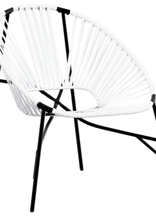 Tuinstoelenset 3-delig poly rattan zwart en wit