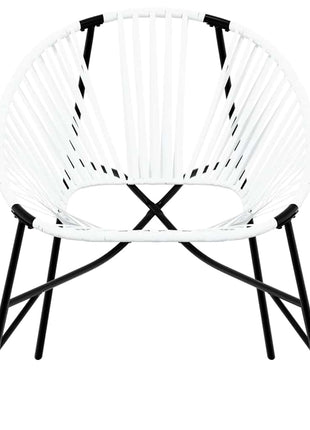 Tuinstoelenset 3-delig poly rattan zwart en wit