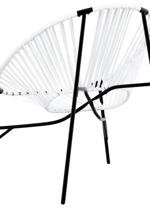 Tuinstoelenset 3-delig poly rattan zwart en wit