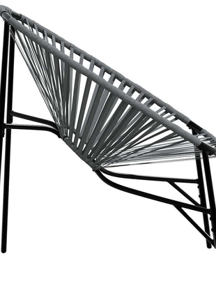 Set tuinstoelen 3-delig poly rattan zwart en lichtgrijs