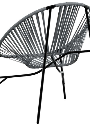 Set tuinstoelen 3-delig poly rattan zwart en lichtgrijs