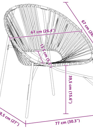 Set tuinstoelen 3-delig poly rattan zwart en lichtgrijs