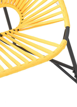 Set tuinstoelen 3-delig poly rattan zwart en geel