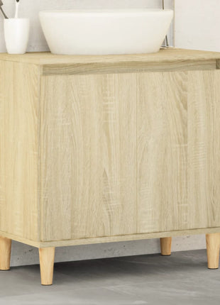 Wastafelkast 58x33x60 cm bewerkt hout sonoma eikenkleurig