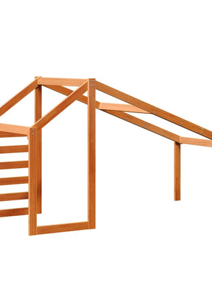 Kinderbedhuisje 198x87x113 cm massief grenenhout wasbruin