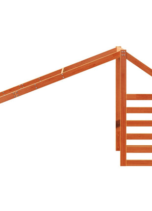 Kinderbedhuisje 188x82x113 cm massief grenenhout wasbruin