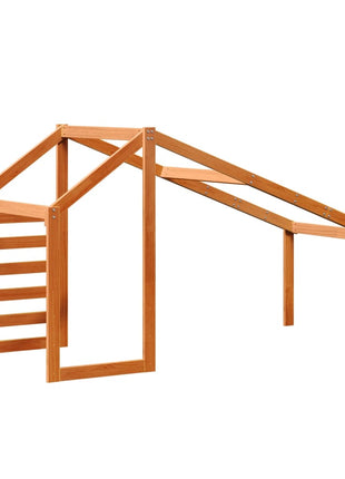 Kinderbedhuisje 188x82x113 cm massief grenenhout wasbruin