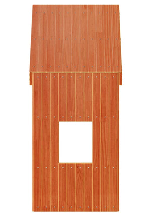 Kinderbedhuisje 60x89x134,5 cm massief grenenhout wasbruin