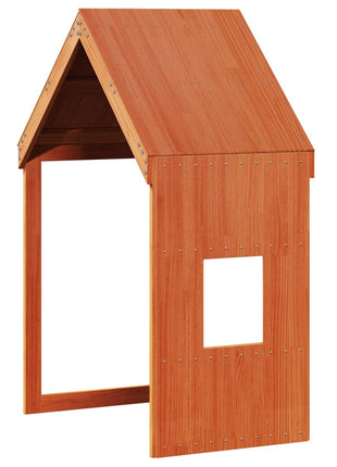 Kinderbedhuisje 60x99x139,5 cm massief grenenhout wasbruin