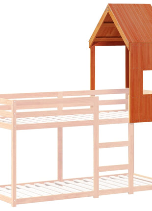 Kinderbedhuisje 60x99x139,5 cm massief grenenhout wasbruin