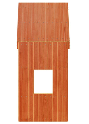 Kinderbedhuisje 60x99x139,5 cm massief grenenhout wasbruin
