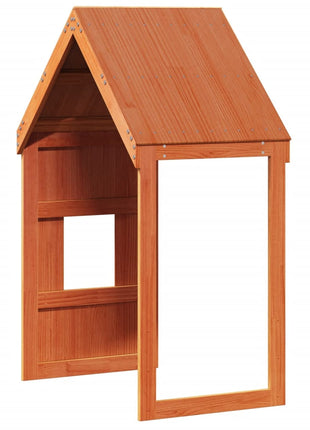Kinderbedhuisje 60x99x139,5 cm massief grenenhout wasbruin