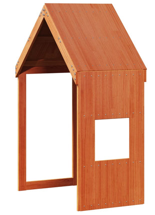 Kinderbedhuisje 55x99x139,5 cm massief grenenhout wasbruin