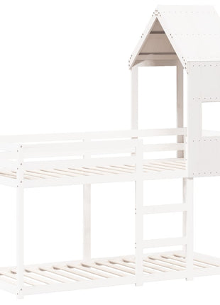 Kinderbedhuisje 55x84x132 cm massief grenenhout wit