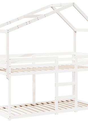 Kinderbedhuisje 213x95,5x144,5 cm massief grenenhout wit