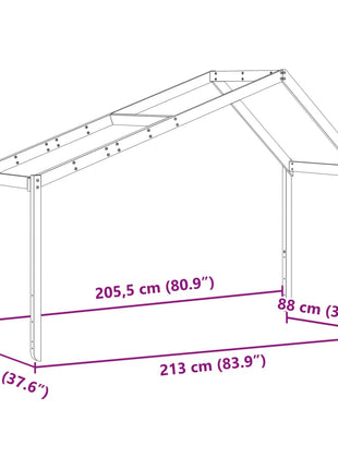 Kinderbedhuisje 213x95,5x144,5 cm massief grenenhout wit