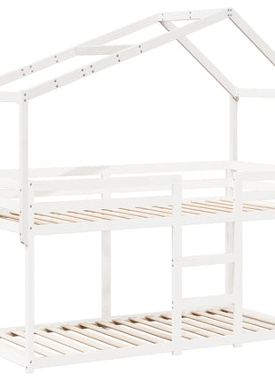 Kinderbedhuisje 213x85,5x144,5 cm massief grenenhout wit